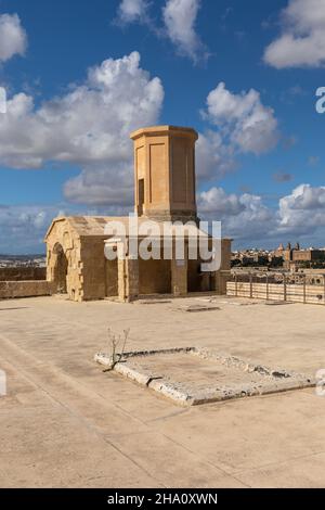 Bâtiment à l'intérieur du fort St Angelo fort bastionné à Birgu, Malte, Europe.Un site historique classé au patrimoine mondial de l'UNESCO. Banque D'Images