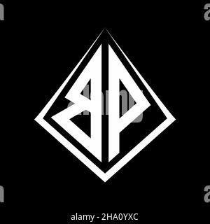 BP logo lettres monogramme avec prisma forme design modèle vecteur icône moderne Illustration de Vecteur