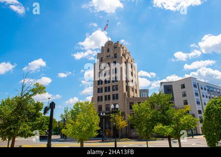 Granite Trust Company est un bâtiment commercial historique de style Art déco situé au 1400 Hancock Street à Quincy, Massachusetts ma, États-Unis. Banque D'Images