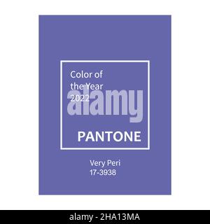 Vinnytsia, Ukraine - 9 décembre 2021: Pantone Very Peri Trending couleur de l'année 2022.Illustration vectorielle isolée sur fond blanc Illustration de Vecteur