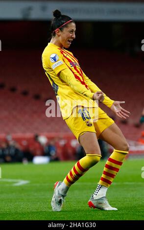 Londres, Royaume-Uni.01st févr. 2018.Londres, Royaume-Uni, DÉCEMBRE 09: Kheira Hamraoui du FC Barcelona Femeni célèbre son but lors de la Ligue des champions de femmes Groupe C entre Arsenal femmes et Barcelone Femenino à Emirates Stadium, Crawly le 09th décembre 2021 crédit: Action Foto Sport/Alay Live News Banque D'Images