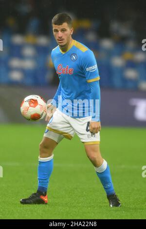 Naples, Italie.9th décembre 2021.Diego Demme (SSC Napoli) en action pendant la Ligue Europa de l'UEFA entre SSC Napoli et Leicester City au Stadio Diego Armando Maradona.SSC Napoli remporte 3-2.(Credit image: © Agostino Gemito/Pacific Press via ZUMA Press Wire) Credit: ZUMA Press, Inc./Alamy Live News Banque D'Images