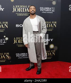 New York, États-Unis.09th décembre 2021.Michael B. Jordan arrive sur le tapis rouge lors de la première mondiale de « A Journal for Jordan » au AMC Lincoln Square Theatre le jeudi 09 décembre 2021 à New York.Photo de John Angelillo/UPI crédit: UPI/Alay Live News Banque D'Images