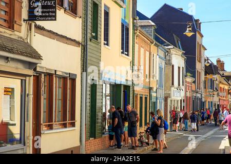 Saint-Valery-sur-somme (nord de la France) : rue de la Ferte Banque D'Images