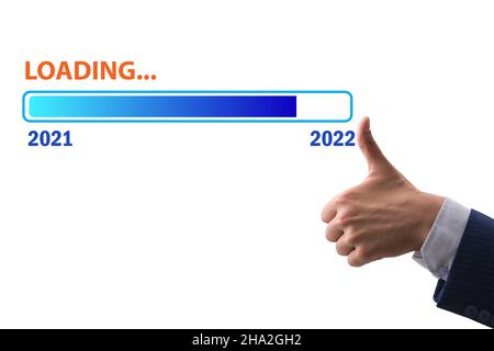 Concept de transition de l'année 2021 à 2022 Banque D'Images