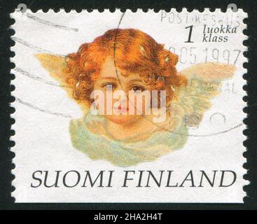 FINLANDE - VERS 1996: Timbre imprimé par la Finlande, montre Angel, vers 1996 Banque D'Images