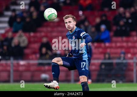 Copenhague, Danemark.09th décembre 2021.Jurij Medvedev (17) de Slovan Bratislava vu lors du match de l'UEFA Europa Conference League entre le FC Copenhague et le Slovan Bratislava à Parken à Copenhague.(Crédit photo : Gonzales photo/Alamy Live News Banque D'Images