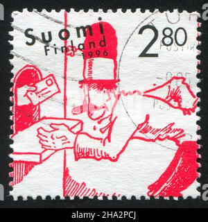 FINLANDE - VERS 1996: Timbre imprimé par la Finlande, montre le Comic finlandais, vers 1996 Banque D'Images