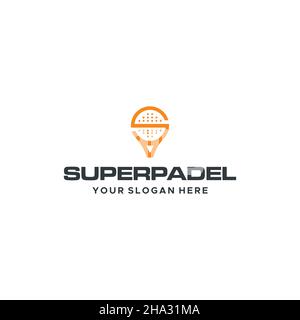 Logo S SUPER PADEL initial de marque de lettre plate Illustration de Vecteur