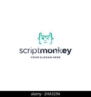 SCRIPT minimaliste signe SINGE abstrait logo design Illustration de Vecteur