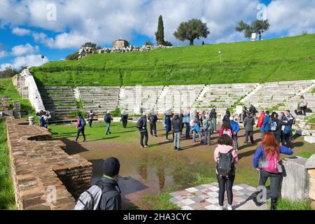 MESINI, GRÈCE - 05 décembre 2021 : Grèce antique.Messina est l'une des plus importantes en taille,.Il a non seulement des bâtiments sacrés et publics, mais aussi im Banque D'Images