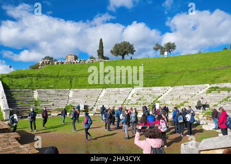 MESINI, GRÈCE - 05 décembre 2021 : Grèce antique.Messina est l'une des plus importantes en taille,.Il a non seulement des bâtiments sacrés et publics, mais aussi im Banque D'Images