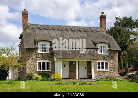 Chaumière, Dalham, Suffolk, Angleterre, Royaume-Uni Banque D'Images