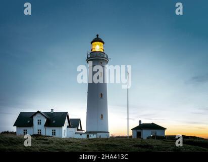 Vue panoramique sur Hirtshals FYR à Hirtshals, Danemark pendant le coucher du soleil Banque D'Images