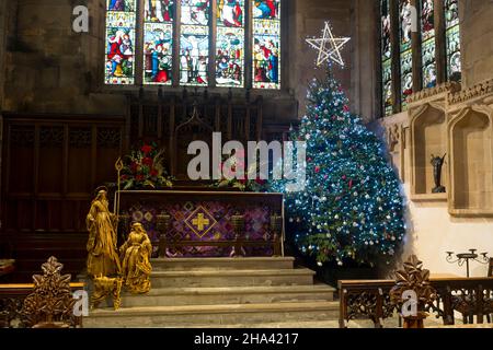 St John the Baptist, St Lawrence and St Anne’s Church at Christmas, Knowle, West Midlands, Angleterre, Royaume-Uni Banque D'Images