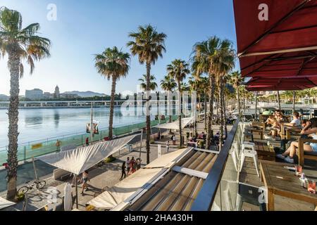 Bar-salon Atlantis, Paseo de la Forala, Malaga, Costa del sol, province de Malaga, Andalousie,Espagne, Europe Banque D'Images