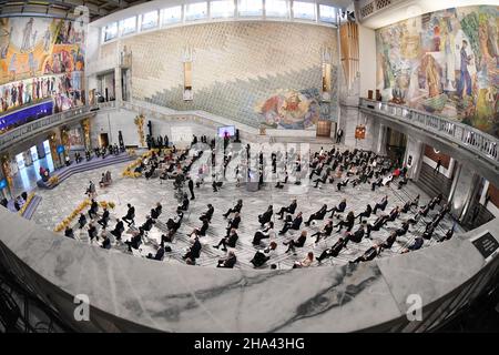 Oslo, Norvège.10th décembre 2021.La cérémonie du Prix Nobel de la paix a lieu à l'hôtel de ville d'Oslo le 10 décembre 2021.Photo de Rune Hellestad/ Credit: UPI/Alay Live News Banque D'Images