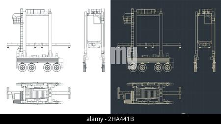 Illustration vectorielle stylisée de modèles de chariot Illustration de Vecteur