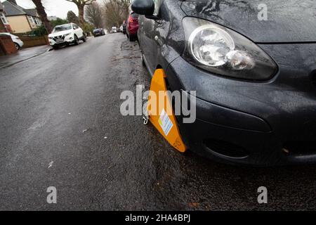 Taxe automobile taxe routière, voiture bloquée en raison de l'absence de taxe sur les véhicules Banque D'Images