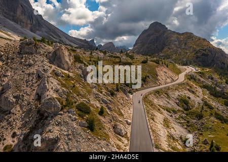 Vue aérienne de Passo Valparola en Italie Banque D'Images