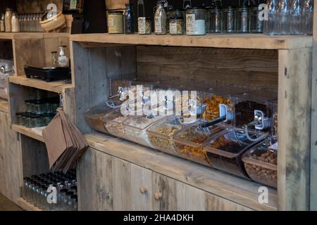 Un magasin d'alimentation durable spécialisé en Asie du Sud-est à Borough Market Banque D'Images