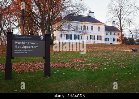 Le manoir Ford de style géorgien a été le siège de George Washington de décembre 1779 à juin 1780 pendant la guerre d'indépendance américaine.Morristown.New Jersey.USA Banque D'Images