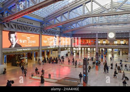 Vue intérieure du Moynihan train Hall à Penn Station.Midtown Manhattan.New York City.USA Banque D'Images