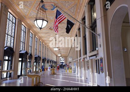 Le hall de réception de la poste à l'intérieur du bâtiment James A.Farley contient aujourd'hui le Hall de train Moynihan de Penn Station.Midtown Manhattan.New York City.USA Banque D'Images