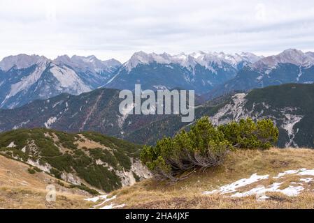 vue de seefelder joch aux alpes,seefeld,tyrol,autriche Banque D'Images