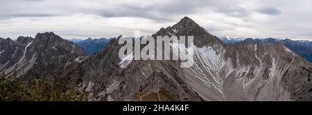 vue du seefelder spitze à la reiterspitze, alpes, seefeld, tyrol, autriche Banque D'Images