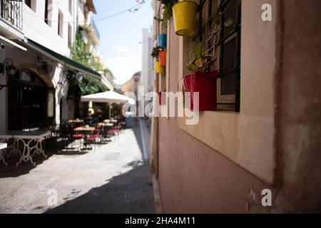 visite de la vieille ville charmante de réthymnon. île de crète, grèce. un beau village sur la mer méditerranée avec des bâtiments historiques et un joli port Banque D'Images