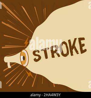Texte montrant le contour de l'inspiration.Photo conceptuelle patients perdant conscience en raison de la mauvaise circulation sanguine médical Megaphone dessin faire de nouveau fort Banque D'Images