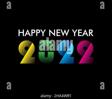 Joyeux nouvel an 2022 avec concept abstrait Illustration de Vecteur