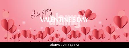Fond de coeur en papier rose pour la Saint-Valentin ou la fête des mères Illustration de Vecteur