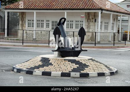 Anchor Roundabout à Ragged Staff Road à Gibraltar Banque D'Images