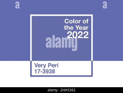 Couleur de l'année 2022, Pantone 17-3938 très Peri tendance palette de couleurs échantillon guide de nuancier Illustration de Vecteur