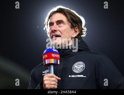 Londres, Angleterre, 10th décembre 2021.Thomas Frank, directeur de Brentford, est interviewé par les médias avant le match de la Premier League au Brentford Community Stadium, Londres.Crédit photo à lire: Jacques Feeney / Sportimage crédit: Sportimage / Alay Live News Banque D'Images