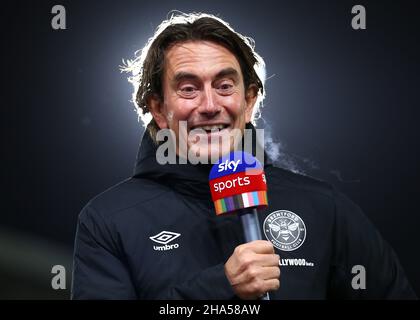 Londres, Angleterre, 10th décembre 2021.Thomas Frank, directeur de Brentford, est interviewé par les médias avant le match de la Premier League au Brentford Community Stadium, Londres.Crédit photo à lire: Jacques Feeney / Sportimage crédit: Sportimage / Alay Live News Banque D'Images