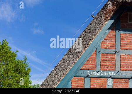 maison à colombages,ritterhude,district d'osterholz,basse-saxe,allemagne,europe Banque D'Images