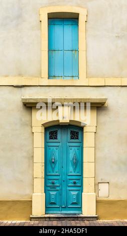 façade de la maison à fleury d'aude. Banque D'Images
