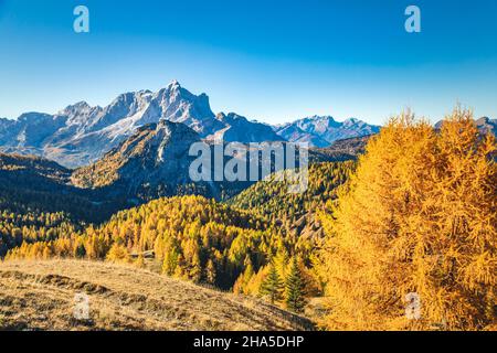 civetta montagne et staulanza pass, vallée de fiorentina, selva di cadore, belluno, veneto, italie Banque D'Images