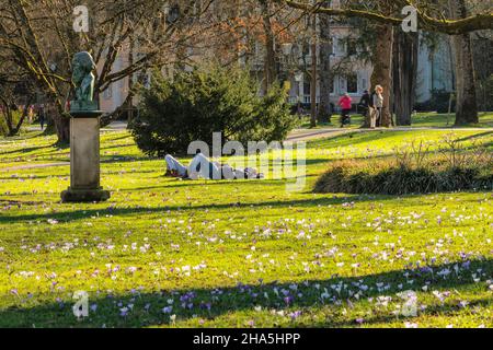 crocus blossom sur lichtentaler allee dans baden-baden,forêt noire,bade-wurtemberg,allemagne Banque D'Images