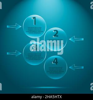 Éléments ronds en verre d'infographies, illustration vectorielle Illustration de Vecteur