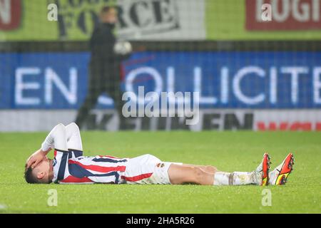 TILBURG, PAYS-BAS - JANVIER 10 : Nikolaos Michelis de Willem II semble abattu lors du match hollandais entre Willem II et SC Cambuur au Koning Willem II Stadion le 10 janvier 2021 à Tilburg, pays-Bas (photo de Geert van Erven/Orange Pictures) Banque D'Images