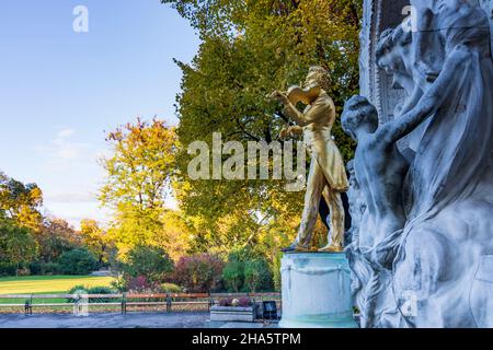 vienne, parc stadtpark, statue de johann strauss (fils) en 01. vieille ville, vienne, autriche Banque D'Images