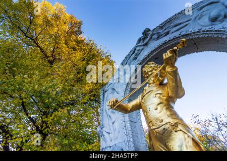 vienne, parc stadtpark, statue de johann strauss (fils) en 01. vieille ville, vienne, autriche Banque D'Images