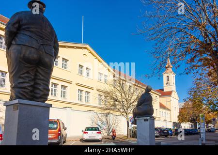 krems an der donau, prison justizanstalt stein, statue en face du karikaturmuseum (musée de la caricature) à wachau, niederösterreich / basse-autriche, autriche Banque D'Images