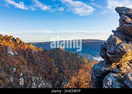 dürnstein,rivière donau (danube),château de dürnstein ruine à wachau,niederösterreich / basse-autriche,autriche Banque D'Images