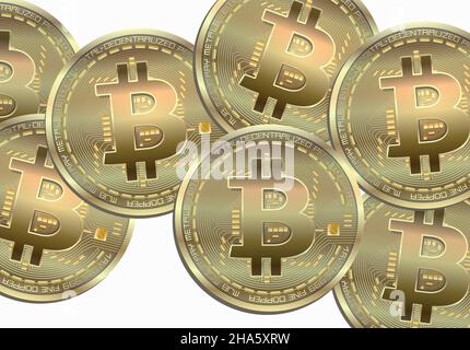 Arrière-plan Bitcoin isolé sur fond noir vectoriel Banque D'Images