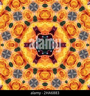 mandala,composition de fleurs Banque D'Images